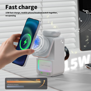 2024 yeni çok fonksiyonlu kablosuz şarj istasyonu hoparlör ile 5 in 1 kablosuz şarj gece lambası Apple 161514 için uygun - Product Image 6