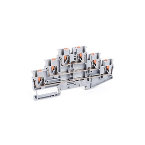 PT2.5-3L 24-12 AWG Electrical 2.5mm Third Layer Three Level <strong>Spring</strong> Cgae <strong>Push</strong>-in <strong>Spring</strong> Din Rail <strong>Terminal</strong> <strong>Block</strong> - Product Image 2