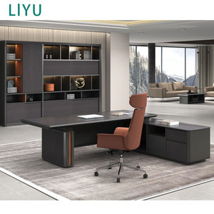 Liyu modulare Custom lusso casa ufficio mobili da lavoro LED luce scrivania da ufficio Computer con lampada - Product Image 3