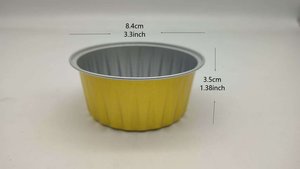 OEM一次性5OZ黑色小模子带塑料盖烘焙甜点杯蛋糕装饰工具箔布丁果馅饼容器 - Product Image 2