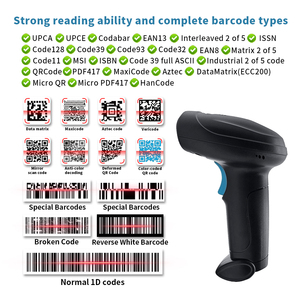 JR Wireless Bracode Scanners 2D Bluetooth Bracode Scanner Android 1D CCD Lector de código de barras con soporte Detección automática - Product Image 3