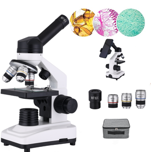 热销定制实验室显微镜双目光源可调式学生用光学生物显微镜 - Product Image 1
