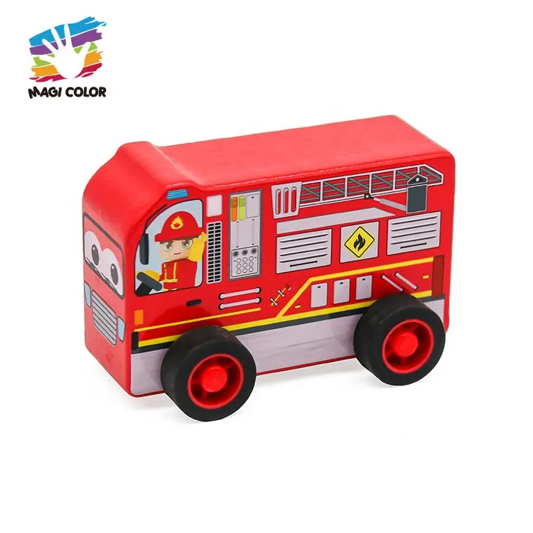 Giocattolo del camion dei pompieri di legno del giocattolo del veicolo educativo all'ingrosso per il bambino W04A477