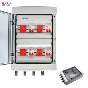 500V 4入力4出力ソーラー太陽光発電用PVコンバイナーボックス雷保護付きDCヒューズMCB SPD防水ボックスIP65 - Product Image 1