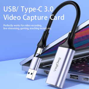 Veggieg HDMI 4k至USB 3.0 USB C 1080P 60FPS采集卡，用于流视频录制游戏OBS视频采集 - Product Image 2