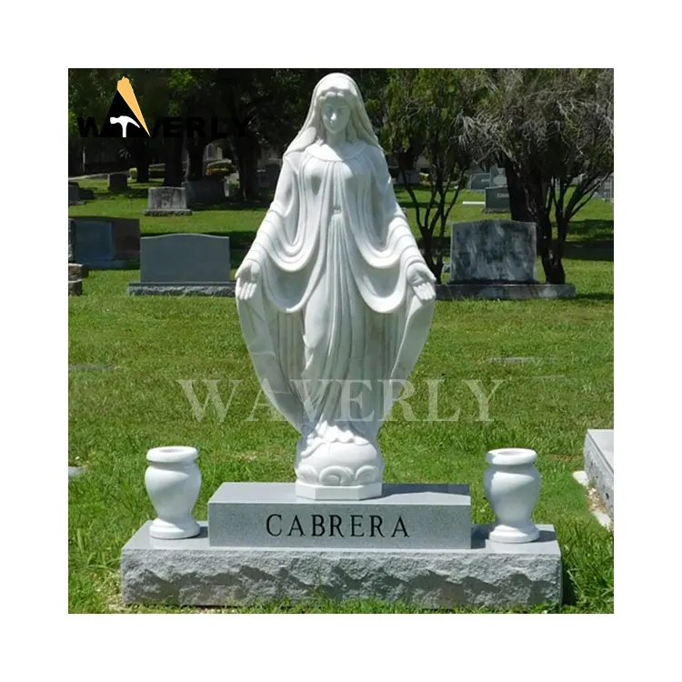 Оптовая продажа, белый камень, мрамор, гранит Девы Марии, дешевые надгробия, надгробные памятники для могил