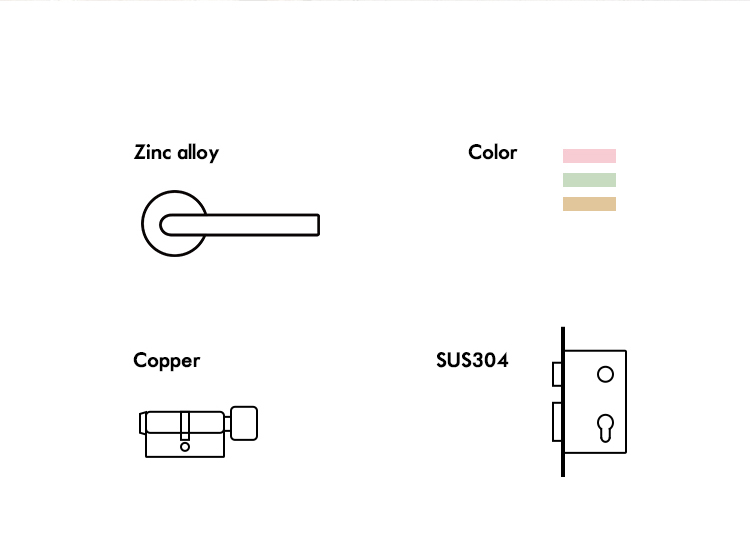 EADER Door handle Morandi pink design door handle fashion minimalist art door handle set