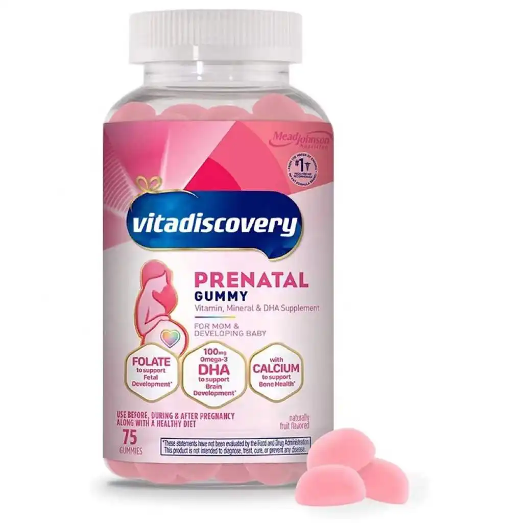 Doğal Prenatal Multivitamin Gummies takviyesi zengin Omega-3 DHA + folat + kalsiyum