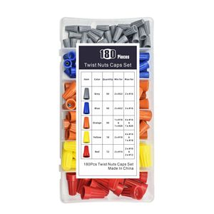 180pcs Plastic Combination Set Boxed Spiral Wire Caps Quick <strong>Terminal</strong> <strong>Blocks</strong> <strong>Spring</strong> Wire Caps - Product Image 3