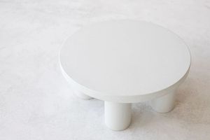 现代高品质白色防水圆形GFRC混凝土边桌/茶几 - Product Image 2