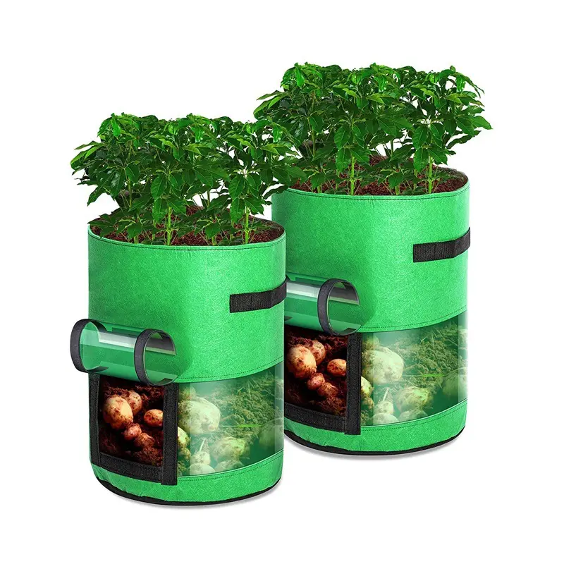 Wholesale Planting Grow Bags Home Garden Potato Pot Fabric Green House Vegetable Grower Bags