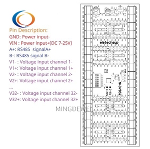 N4DVB32 <strong>RTU</strong> 0-5V 0-10V <strong>Analog</strong> <strong>Input</strong> ADC Signal Acquisition System DC 12V 24V 32-AI RS485 Differential Voltage Collector <strong>Modbus</strong> - Product Image 6
