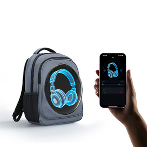Çıplak göz 3D holografik Fan sırt çantası Stereo projektör dönen LED ışık hava görüntüleme ekranı reklam makinesi - Product Image 5