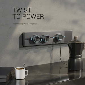 Riel de energía eléctrica montado en la pared enchufe de riel deslizante inalámbrico enchufe giratorio Flexible para extensor de salida de pared de mesa de cocina - Product Image 3