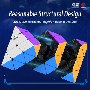 DianSheng manyetik FTO hız küp piramit şekli beyin Teaser yüz dönüm Octahedron Stickerless Cubo Magico bulmaca mıknatıs ile - Product Image 6