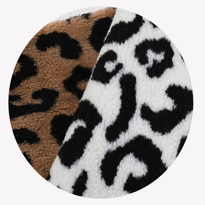 Velluto stampa leopardo jacquard agnello velluto tessuto grano stampato lana di agnello autunno e abbigliamento invernale