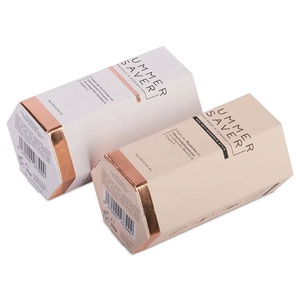 创意定制cmyk印花可折叠化妆品六角形纸板包装纸盒 - Product Image 1
