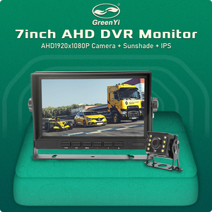 GreenYi 7 inç 1080P AHD DVR araba dikiz kamyon araç monitör IPS su geçirmez SD kart kayıt 1-Year güneşlik destek - Product Image 2