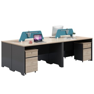 I mobili della scrivania da ufficio sono semplici e moderni schermo del Computer per le postazioni di lavoro del personale una scrivania da Computer per 4 persone per il personale - Product Image 3