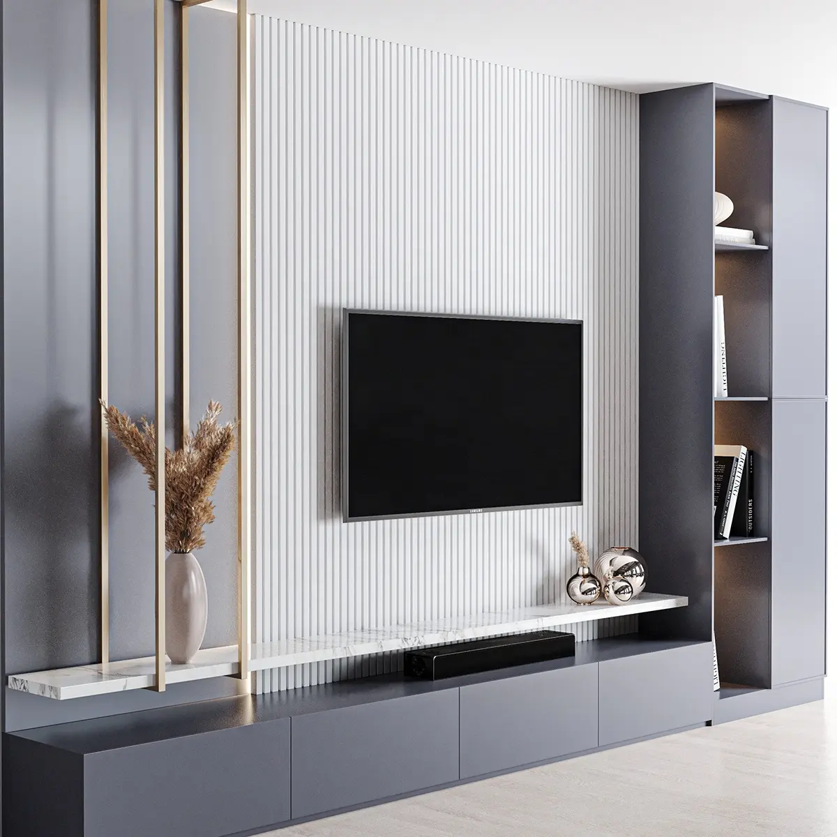 PA modular moderno dormitorio sala de estar muebles de diseño montado en la Pared Soporte de televisión TV estante gabinete