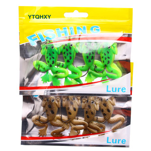Wholesale 5.2g/6cm Rubber <strong>Frog</strong> Lures With <strong>Single</strong> Hook Artificial Anti-hanging Fishing Baits Fishing Tackle Accessories