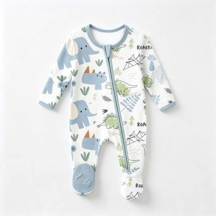 White Base Forest Animal Print