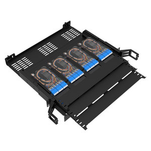 ODF à haute densité de type coulissant monté en rack 1U 19 pouces 144 <span class=keywords><strong>c</strong></span>œurs avec cassettes à fibres optiques LC MPO en acier noir Centre de données FTTH - Product Image 2