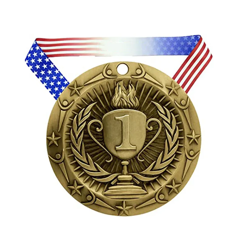独自のゴールドシルバーブラスアワードをカスタムデザイン3DメタルマラソンメダルUaeメダル