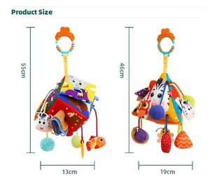 Penjualan langsung pabrik grosir mainan liontin lonceng tempat tidur bayi gutta-percha mainan gantung bola persegi 6 sisi sensor laut kustom - Product Image 6
