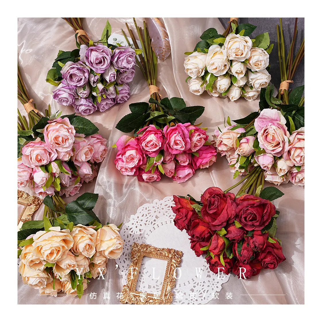 Casa simulação rosa casamento decoração flores europeu pintura a óleo subiu tiro adereços Bulgária