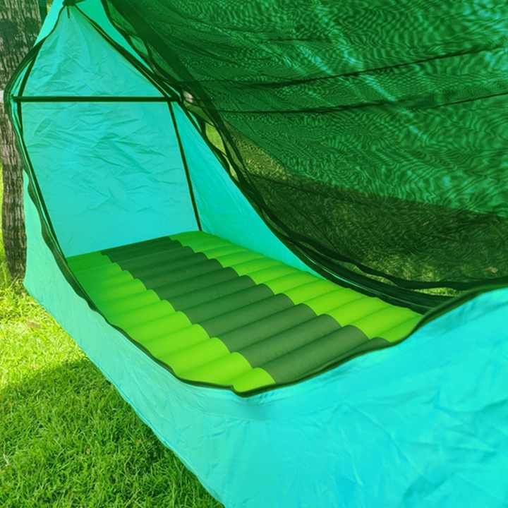 Custom Outdoor Hangmat Camping Draagbare Klamboe Boom Hangmat Comfortabele Tuin Swingende Lay Platte Hangmat Tent Met Regenvlieg