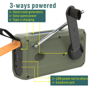 Solar Cell Phone Charger Survival Rechargeable Flashlight with SOS Alarm Hank Cranking Disaster <strong>Earthquake</strong> Digital Noodradio DAB