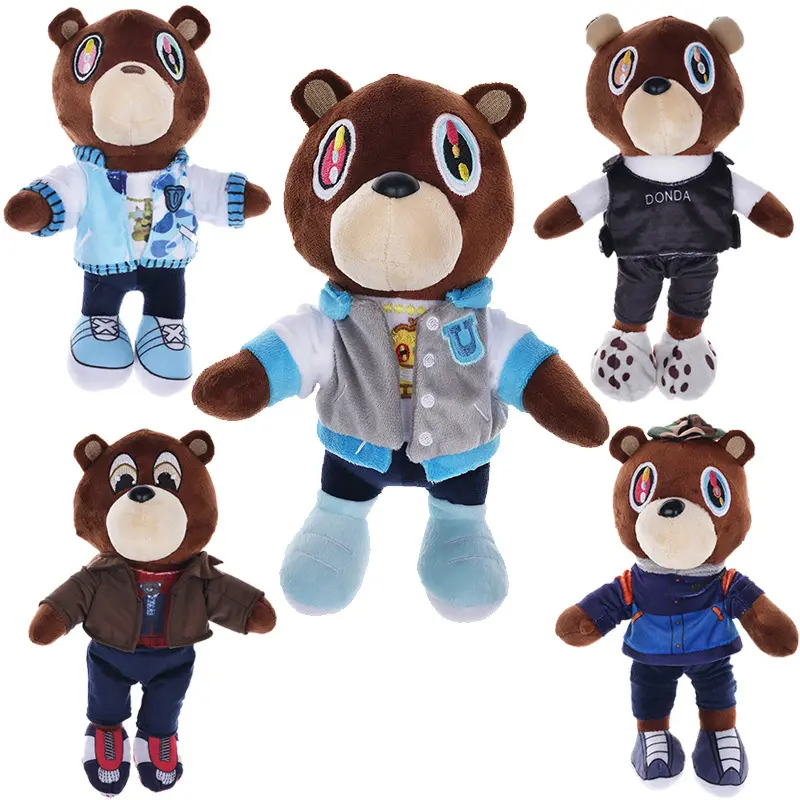 Drop Shipping Kanye Teddy Bear Plush Toy Stuffed Animal Plushie Doll Toys Custom Kanye West Bear for Graduation