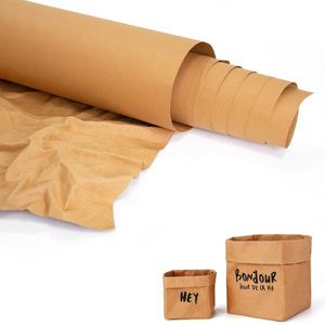 ZHICAI Sample Order Link F <strong>S</strong> <strong>C</strong> Eco-Friendly Washable Brown Kraft <strong>Paper</strong> Fabric Washable Jacron Craft <strong>Paper</strong> Leather Material