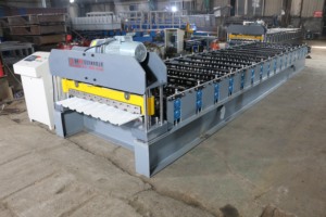 Đầy đủ tự động cắt điện USA r Bảng điều chỉnh hai lớp nhôm tấm lợp Máy làm cuộn hình thành giá máy - Product Image 2