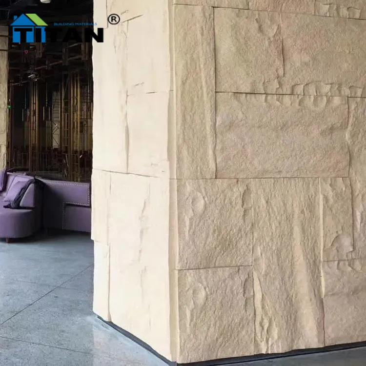 Pietra sintetica poliuretano pietra artificiale pannello murale impermeabile cultura PU 3D pietra Veeneer