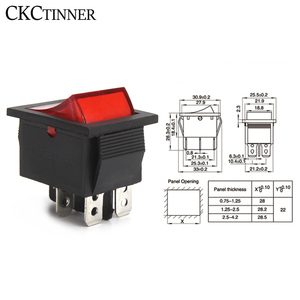 KCD4ロッカースイッチON/OFF 4ピン/6ピンライト電源スイッチ付き16A250VAC/20A 125V 35x25.5x10mm - Product Image 6
