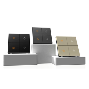 <span class=keywords><strong>KNX</strong></span> akıllı otomasyon sistemi ev otel duvar akıllı anahtar siyah renk Push Button paneli 1-4 gang ab standart işık anahtarları <span class=keywords><strong>KNX</strong></span> - Product Image 1