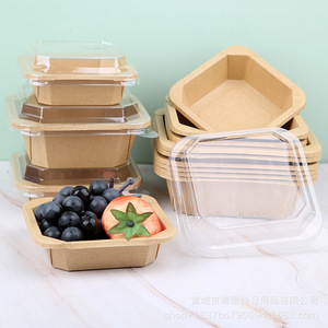 Bio impresora para llevar comida rápida caja de embalaje Rectangular contenedor desechable ensalada sopa caliente máquina para hacer cuencos de papel Kraft - Product Image 3
