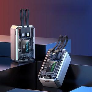 ホット販売製品2024透明22.5W急速充電パワーバンク10000mah 20000mahケーブル内蔵 - Product Image 4