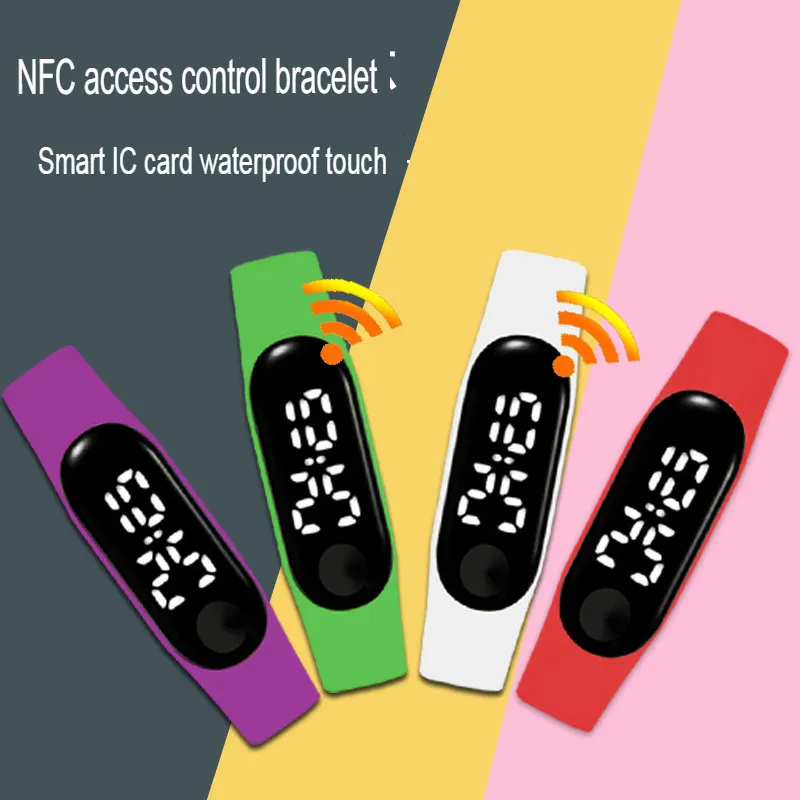 สร้อยข้อมือควบคุมการเข้าถึง NFC บัตร IC อิเล็กทรอนิกส์นาฬิกาอัตโนมัติสัมผัสสร้อยข้อมือกันน้ําปลดล็อคอัจฉริยะ 2023 สมาร์ทวอท์ช