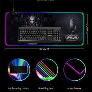 Sylvanas RGB <strong>Soft</strong> Gaming Mouse Pad Large Oversized Glowing Led Extended Mousepad Non-Slip Rubber Base <strong>Computer</strong> <strong>Keyboard</strong> Pad Mat