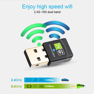免费驱动程序600mbps 802.11ac 2.4ghz和5ghz双频无线加密狗AC650 WiFi USB适配器 - Product Image 5