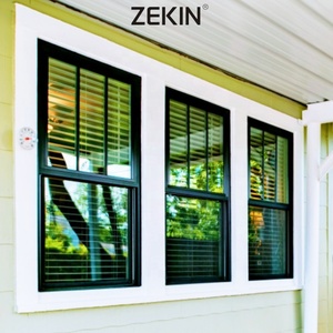 European Style Aluminum <strong>Window</strong> with Grill Design Soundproof Aluminum Tempered Glass Single Hung <strong>Windows</strong> <strong>Sash</strong> Double Hung <strong>Window</strong> - Product Image 1