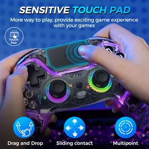 Controlador inalámbrico para Play Station 4 PS4/Nintendo Switch/PC/Android/IOS Joystick de efecto Hall y disparador con panel táctil