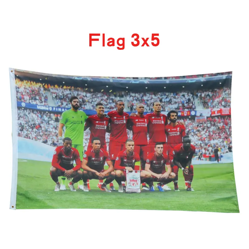 工場卸売高品質の旗3x5広告マーキング偽サッカー旗を出荷する準備ができて