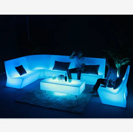 16 colori incandescente divano set, bar usato light up led divano