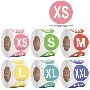 מדבקות מותאמות אישית דבק מידות <span class=keywords><strong>s</strong></span> m l xl מדבקה סביב מדבקות גודל בגדים