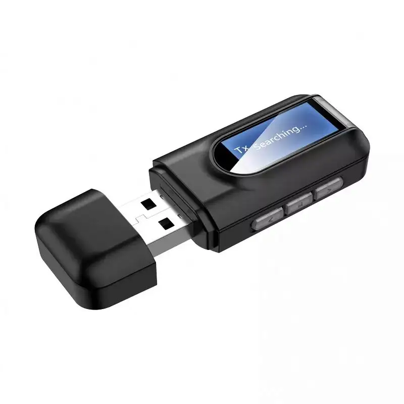 Bluetooth V5.0 USB аудио передатчик приемник ЖК-дисплей 3,5 мм AUX стерео беспроводной адаптер Dongle для ПК ТВ автомобильные наушники