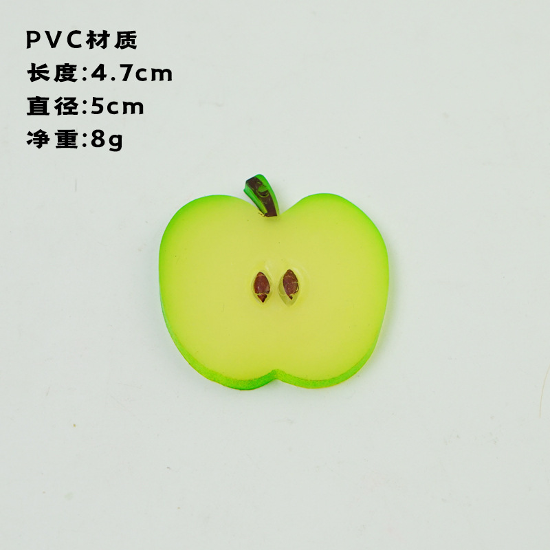 Petite tranche de pomme en PVC vert